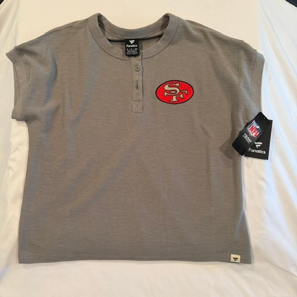 Fanatics San Francisco 49ers Women’s Gray Henley Shirt S NFL